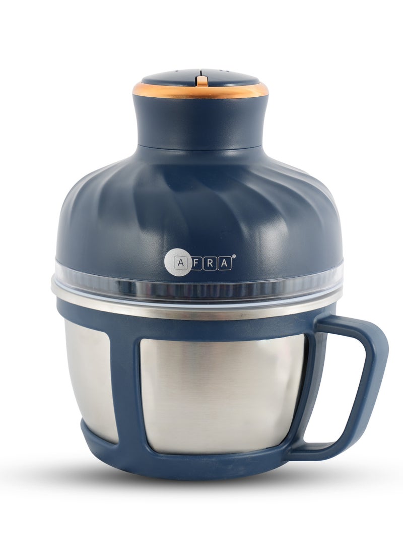 AFRA Stainless Steel Chopper, 400W, 2 Adjustable Speed, Stainless Steel Bowl W/Handle - 5425 Copper Motor,  2.5l Jar Capacity, AF-425CHSS, 2 Year Warranty 400.0 W AF-425CHSS blue - Image 1