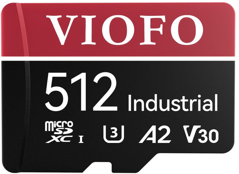 VIOFO 512GB Industrial Grade microSD Card, U3 A2 V30 High Speed Memory Card with Adapter, Support Ultra HD 4K Video Recording - Image 1