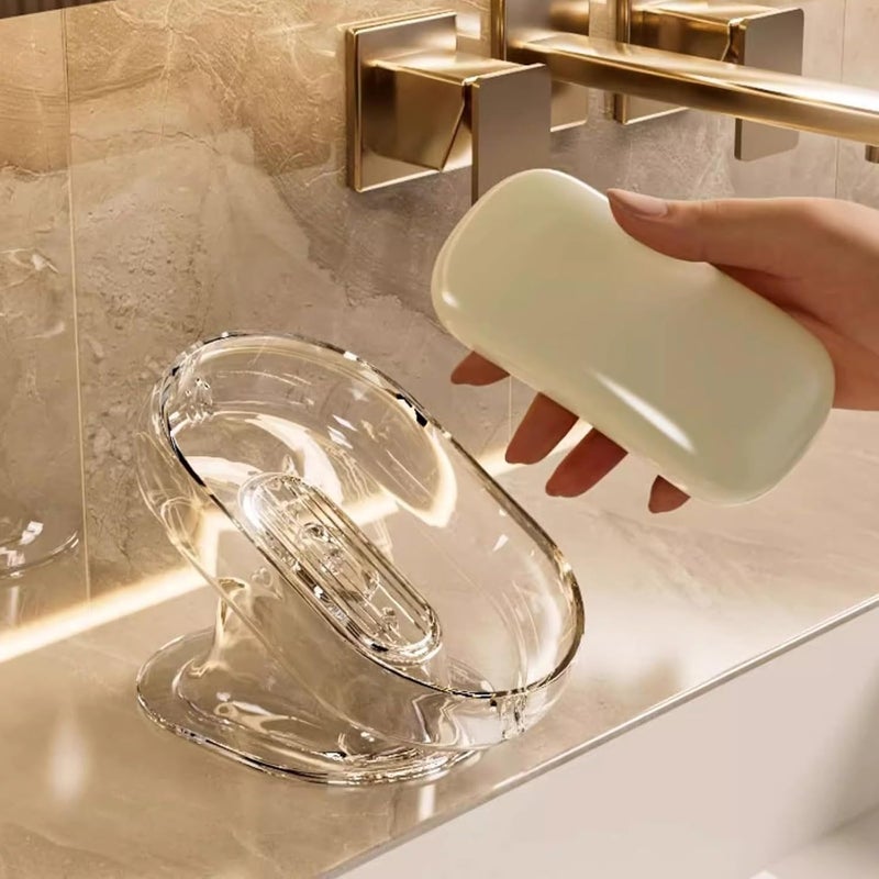 Modern Soap Storage Container For Bathroom Countertop And Washing Area Dries Fast PET Organizers Storage Tray Large Organizers With Drainage Hole - Image 4