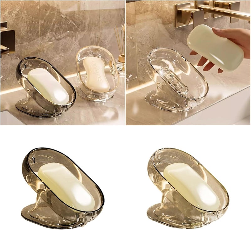 Modern Soap Storage Container For Bathroom Countertop And Washing Area Dries Fast PET Organizers Storage Tray Large Organizers With Drainage Hole - Image 2