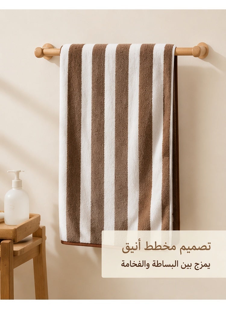 Hirospace 2Pcs Adult Bath Towel Set, Quik Dry Coral Fleece Beach Towels (35*75cm+70*140cm) - Image 2
