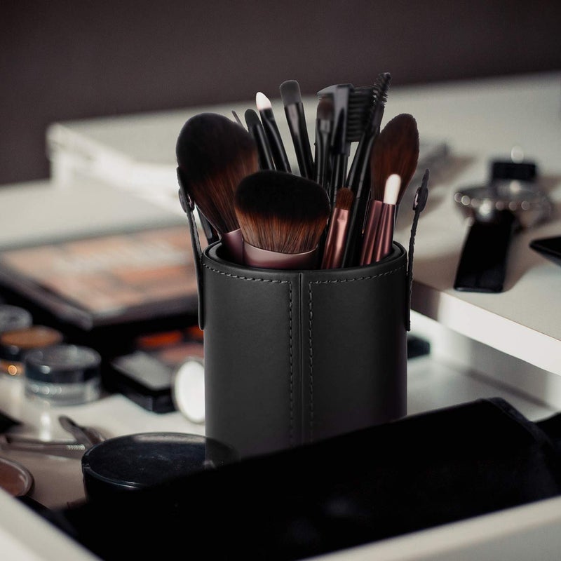 Narwey Makeup Brush Holder Travel Brushes Case Bag Cup Storage Dustproof for Women (Black) - Image 5