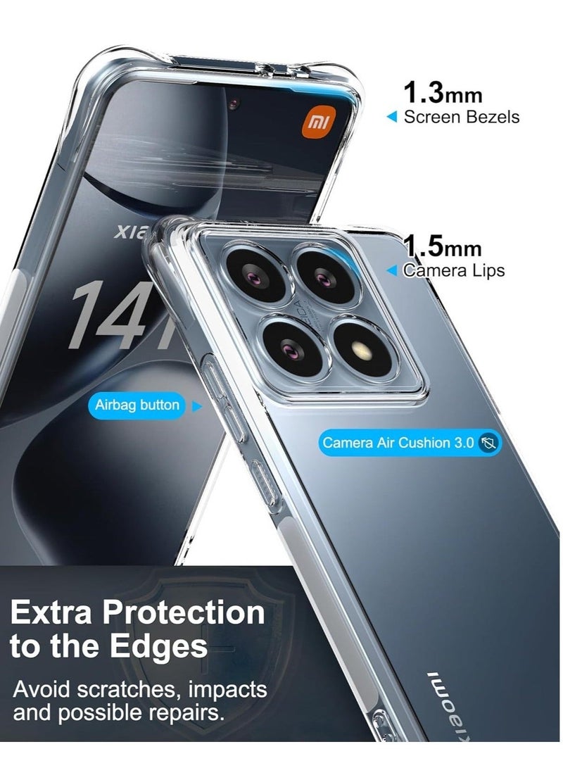 MUNTAQI Xiaomi 14T Pro Case Cover - Scratch-Resistant, Reinforced Corners, Slim Fit Silicone Crystal Clear Case for 6.6-inch Xiaomi 14T Pro - Image 2