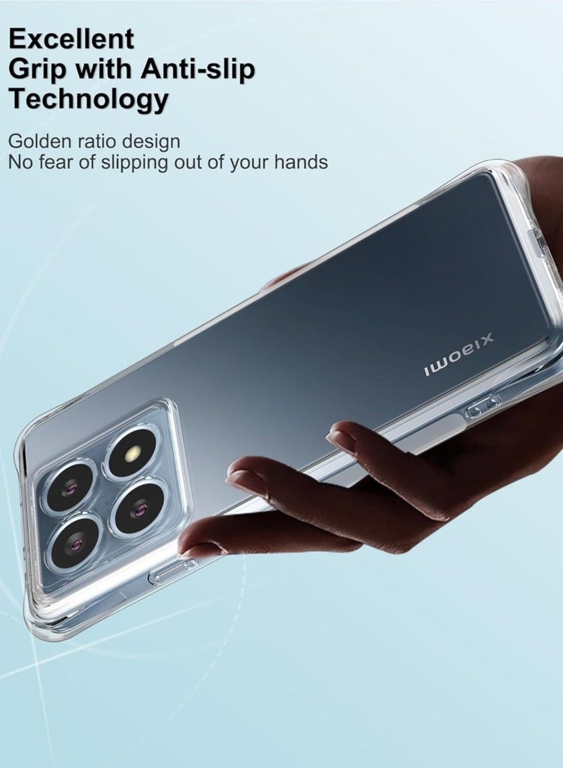 MUNTAQI Xiaomi 14T Pro Case Cover - Scratch-Resistant, Reinforced Corners, Slim Fit Silicone Crystal Clear Case for 6.6-inch Xiaomi 14T Pro - Image 4