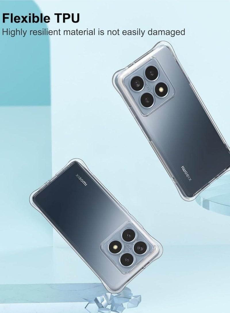 MUNTAQI Xiaomi 14T Pro Case Cover - Scratch-Resistant, Reinforced Corners, Slim Fit Silicone Crystal Clear Case for 6.6-inch Xiaomi 14T Pro - Image 5