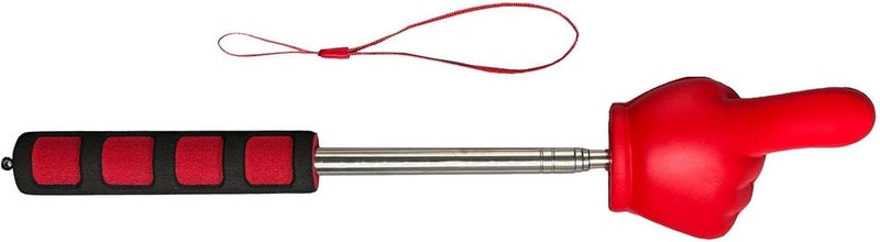 Telescopic Teachers Pointer Stick Hand Whiteboard Pointer Presentation Pointer Finger Pointer Stick for Office School, Red - Image 1