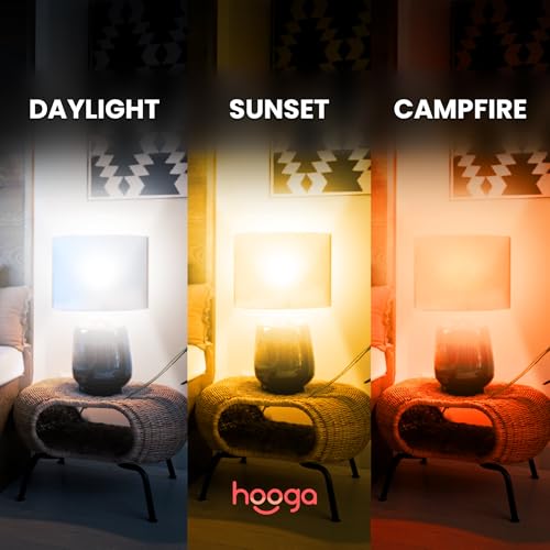 hooga Circadian Rhythm Full Spectrum LED Light Bulb - 2700K, 2100K, 1400K, Flicker-Free, Blue Light Free Night Mode, 7W Energy Efficient Warm White for Sleep, Relaxation & Focus - 2 Pack - Image 3