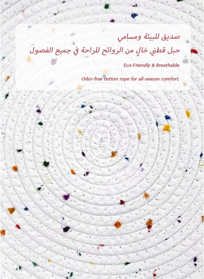 Princess-Style Cat Bed with Colorful Dot Design, Cotton Rope, Detachable Washable Pad, and Durable Build for Saudi Homes - Image 3