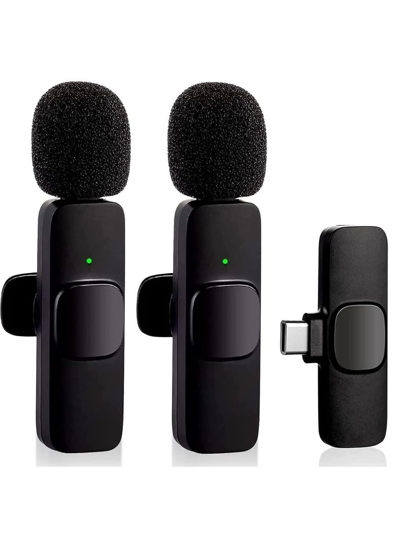 Wireless Lavalier Microphone for Type-C Phone- Plug-Play Wireless Mic with 2 Microphone for USB-C Android Phone Video Recording- Interview- Vlog- Auto Sync and Noise Reduction- 2.4G - Image 1