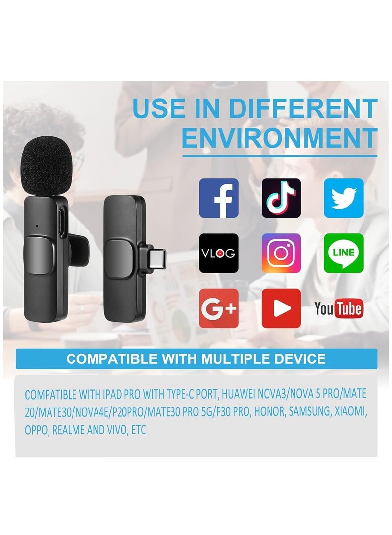 Wireless Lavalier Microphone for Type-C Phone- Plug-Play Wireless Mic with 2 Microphone for USB-C Android Phone Video Recording- Interview- Vlog- Auto Sync and Noise Reduction- 2.4G - Image 5