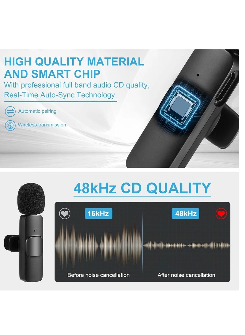 Wireless Lavalier Microphone for Type-C Phone- Plug-Play Wireless Mic with 2 Microphone for USB-C Android Phone Video Recording- Interview- Vlog- Auto Sync and Noise Reduction- 2.4G - Image 4