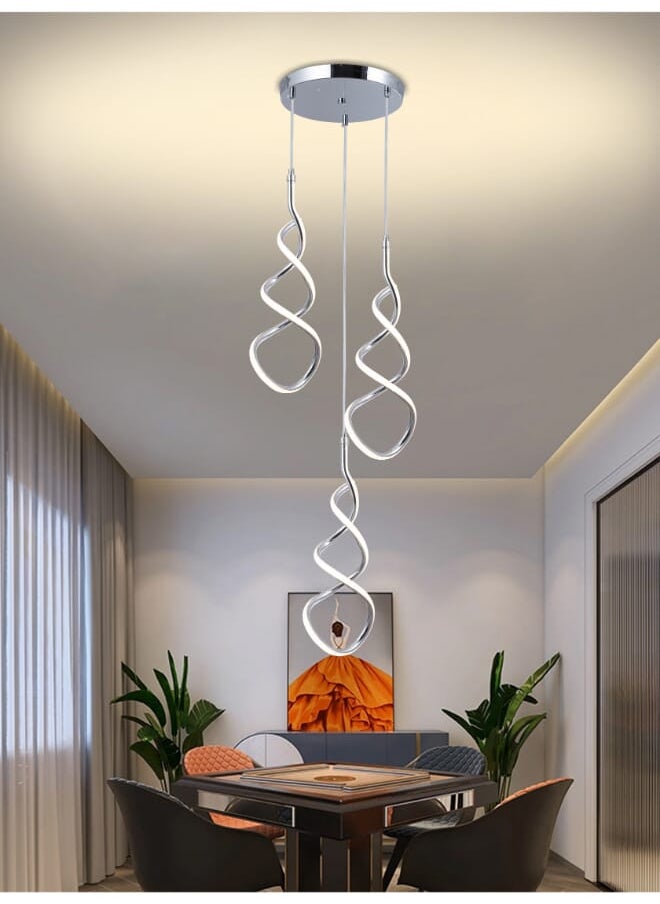Best Power Modern LED Chandelier 3-Light 6001-3 with 3 Lighting Levels – 60W Pendant Light with Adjustable Height 130cm – Stylish LED Ceiling Light for Living Room, Dining Room, and Bedroom  - Image 1