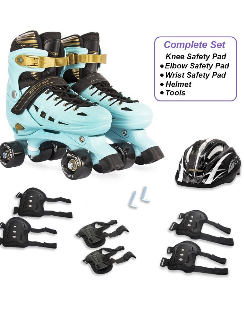 Soccerex Roller Skates Shoes for Kids and youth Complete Set with Helmet and Protection gear - Image 1