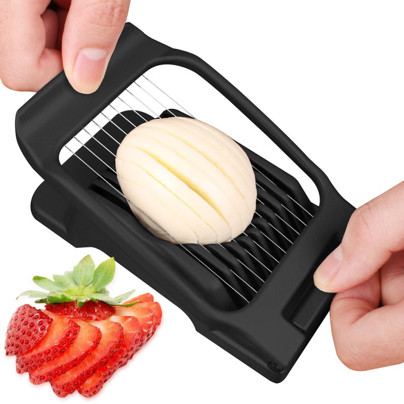 Egg Slicer for Hard Boiled Eggs Egg Cutter Strawberry Slicer Black
