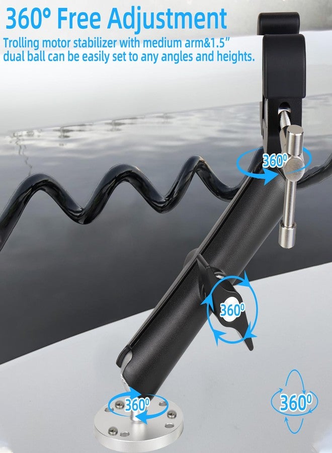 CLLOMAGY Trolling Motor Stabilizer Mount Support for Minn kota Terrova/Riptide Terrova/Ulterra/PowerDrive,Tough-Claw Trolling Motor Shaft Securely&Reduces Vibration,360° Adjustable,Fits up to 2-Inch Bar - Image 4