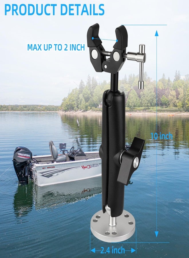 CLLOMAGY Trolling Motor Stabilizer Mount Support for Minn kota Terrova/Riptide Terrova/Ulterra/PowerDrive,Tough-Claw Trolling Motor Shaft Securely&Reduces Vibration,360° Adjustable,Fits up to 2-Inch Bar - Image 3