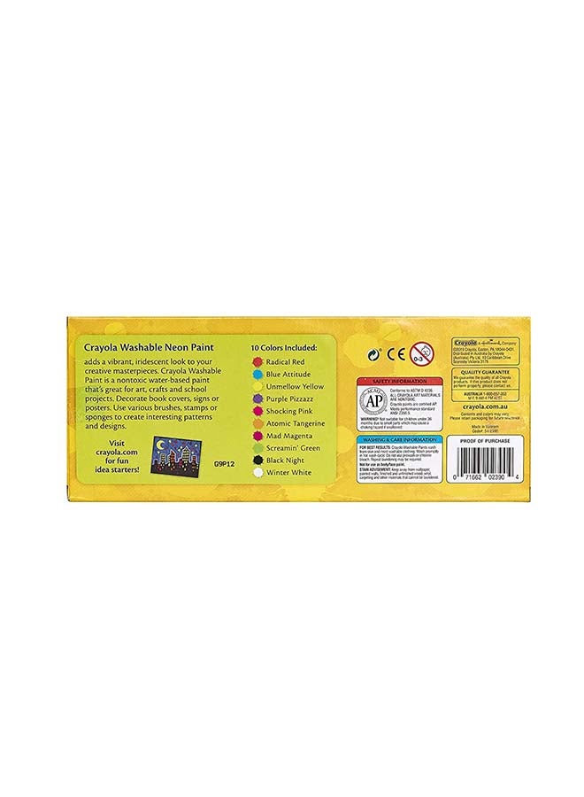 Crayola 10 ct.  2-oz. Neon Paint Set - Image 2