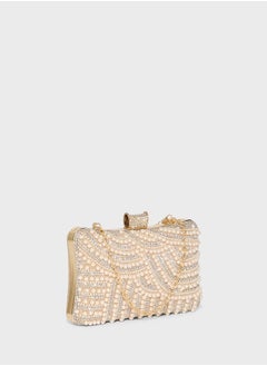 Khizana Diamante Pearl Box Clutch Bag  - Image 3
