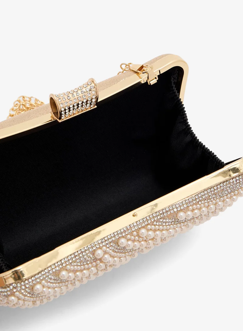 Khizana  Diamante Pearl Box Clutch Bag for Women | Best Price UAE