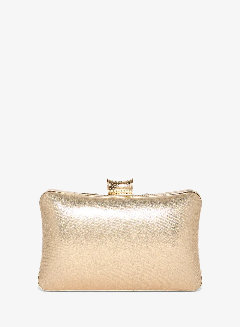 خزانة حقيبة يد نسائية كلاتش بتصميم لؤلؤي وماسّي