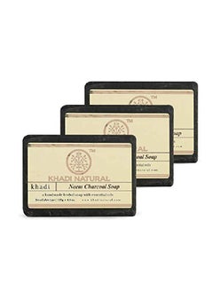 Khadi Natural Herbal Neem Charcoal Soap 125 g (Pack of 3)  - Image 1