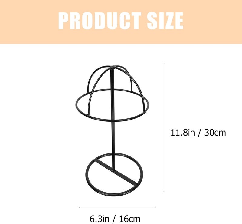 Zerodeko Hat Stand and Wig Storage Rack Black Stable Tabletop Hat Display Holder for Home and Shop Use - Image 2