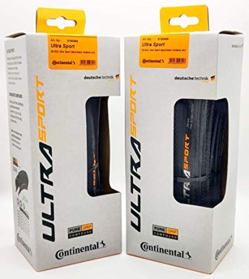 Continental Ultra Sport III 700x28 BlackBlack Folding PureGrip Pair 2 Tires