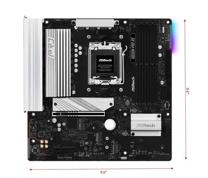 ASRock B850M Pro Rs Micro-Atx Am5 Motherboard, Amd Ryzen 9000/8000/7000 Support, Ddr5 8000+(Oc), Pcie 5.0, Wifi 6E, 2.5G Lan, Usb 3.2 Gen2 Type-C - Image 5