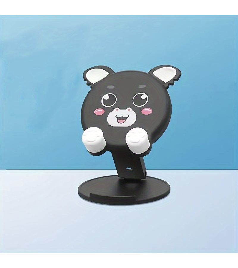 New Cartoon Cute Foldable Portable Multi Functional Phone Stand Adjustable Tablet Holder White Multi Angle Adjustable Desktop Stand Compatible With Phones And Tablets Stable Non Slip For Binge Watching Office Study - Image 1