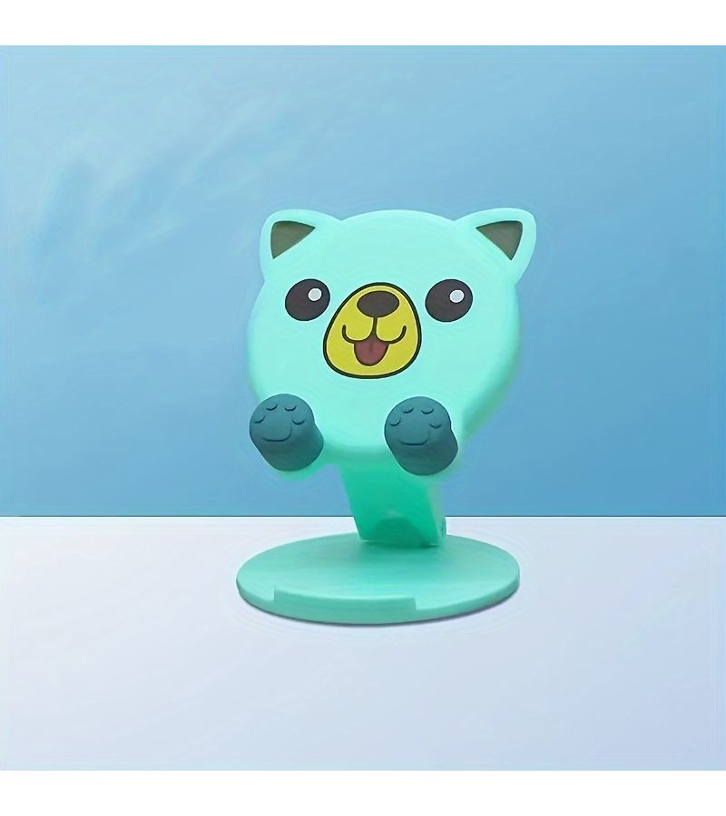 New Cartoon Cute Foldable Portable Multi Functional Phone Stand Adjustable Tablet Holder White Multi Angle Adjustable Desktop Stand Compatible With Phones And Tablets Stable Non Slip For Binge Watching Office Study - Image 5