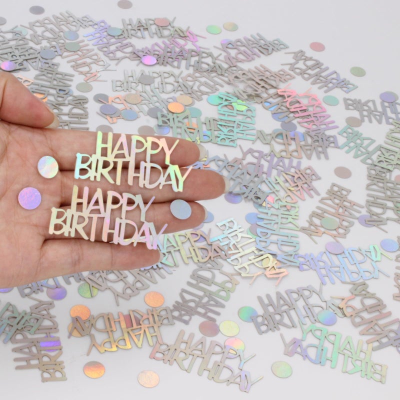 Blopee Birthday Confetti for Table Happy Birthday Decorations, 270 PCS Iridescent Confetti for Iridescent Party Decorations - Image 1