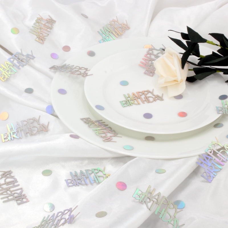 Blopee Birthday Confetti for Table Happy Birthday Decorations, 270 PCS Iridescent Confetti for Iridescent Party Decorations - Image 4