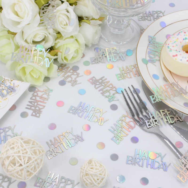 Blopee Birthday Confetti for Table Happy Birthday Decorations, 270 PCS Iridescent Confetti for Iridescent Party Decorations - Image 2