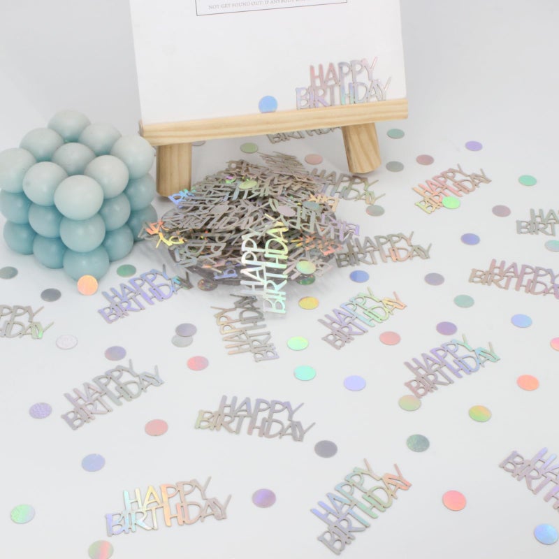 Blopee Birthday Confetti for Table Happy Birthday Decorations, 270 PCS Iridescent Confetti for Iridescent Party Decorations - Image 5