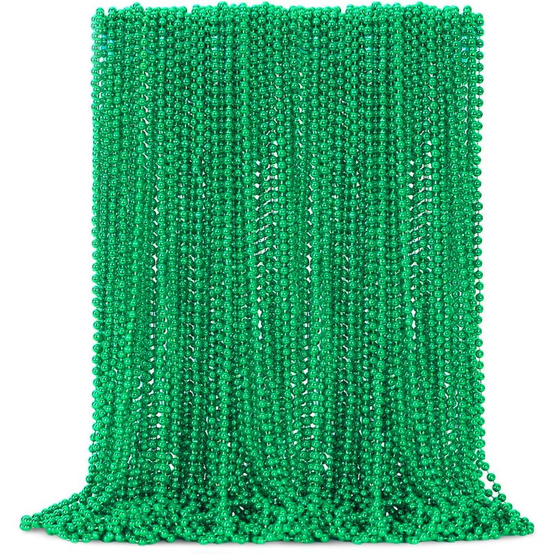 4E's Novelty 4Es Novelty 72 Pack St Patricks Day Beads Necklace Bulk Green Beads Saint Pattys Gifts 33 Inch 7mm Party Favor Supply St Patricks Day Outfit Costume Dress UP Accessories Bulk Parade Throws - Image 3