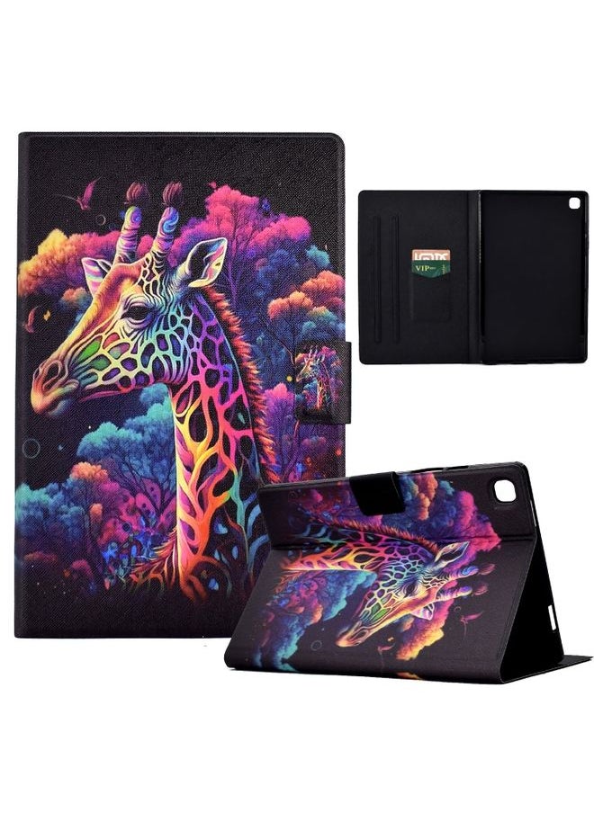 HuHa Case Cover For Samsung Galaxy Tab A7 10.4 2020 T500 Coloured Drawing Smart Leather Tablet Case Giraffe 