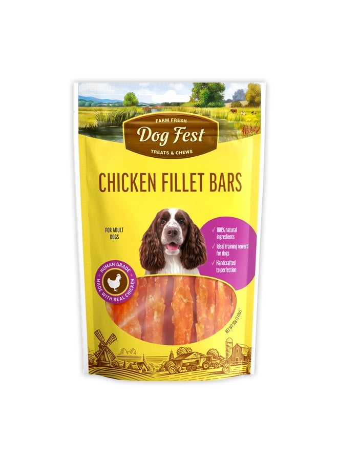 Dog Fest Chicken Fillet Bars For Adult Dogs  - 90G - Image 1