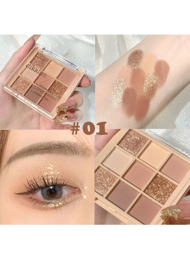 ديكالو لوحة ظلال العيون النود - مكياج مات وبراقة، بودرة ظلال عيون كريمية عالية الصبغة، اصنعي مظهر عيون محايد، تدوم لفترة طويلة - Image 2