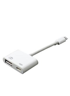 USB And Camera To Lightning Adapter White