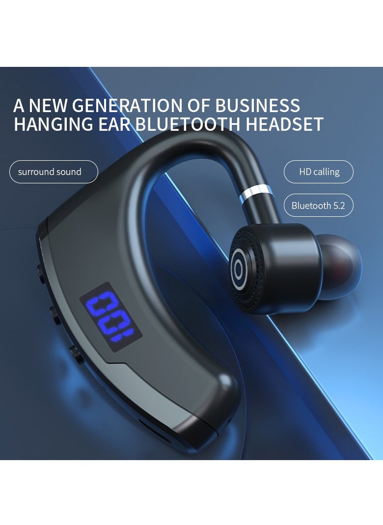GELESE - New Single-ear Business Bluetooth Earphone Wireless Ear-hanging Digital Display Bluetooth Headset - Image 1