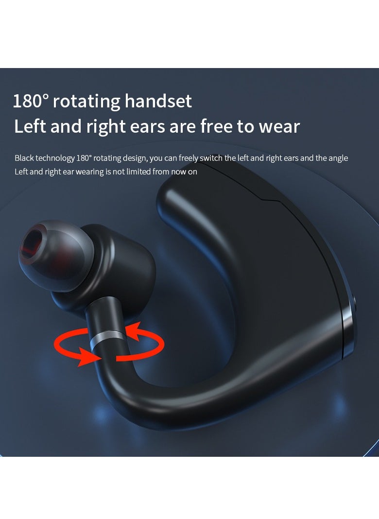 GELESE - New Single-ear Business Bluetooth Earphone Wireless Ear-hanging Digital Display Bluetooth Headset - Image 1