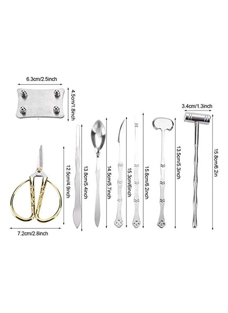 SYOSI - Seafood Tool Set, 8 Pcs Lobster and Crab Opener Tools, Stainless Steel Seafood Scissors Claw Forks Picks Set for Lobster, Crab, Shellfish and Oyster - Image 1