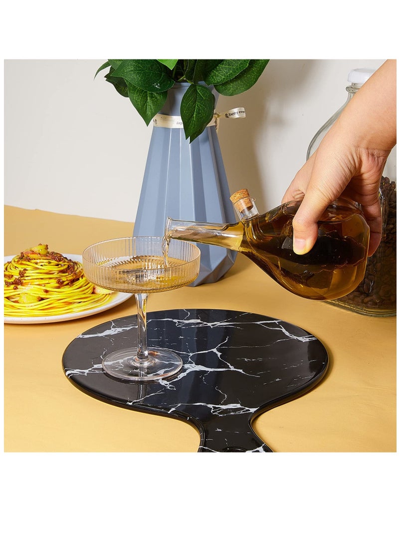 Y&D 2 Pcs Olive Oil and Vinegar Dispenser Set in 1 Glass Bottles for Kitchen Soy Sauce Cruet Double Pourer Spout Stoppers Cooking Container, Modern - Image 5