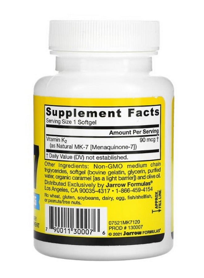 jarrow formulas MK7 Vitamin K2 as MK7 90 mcg 120 Softgels - Image 2