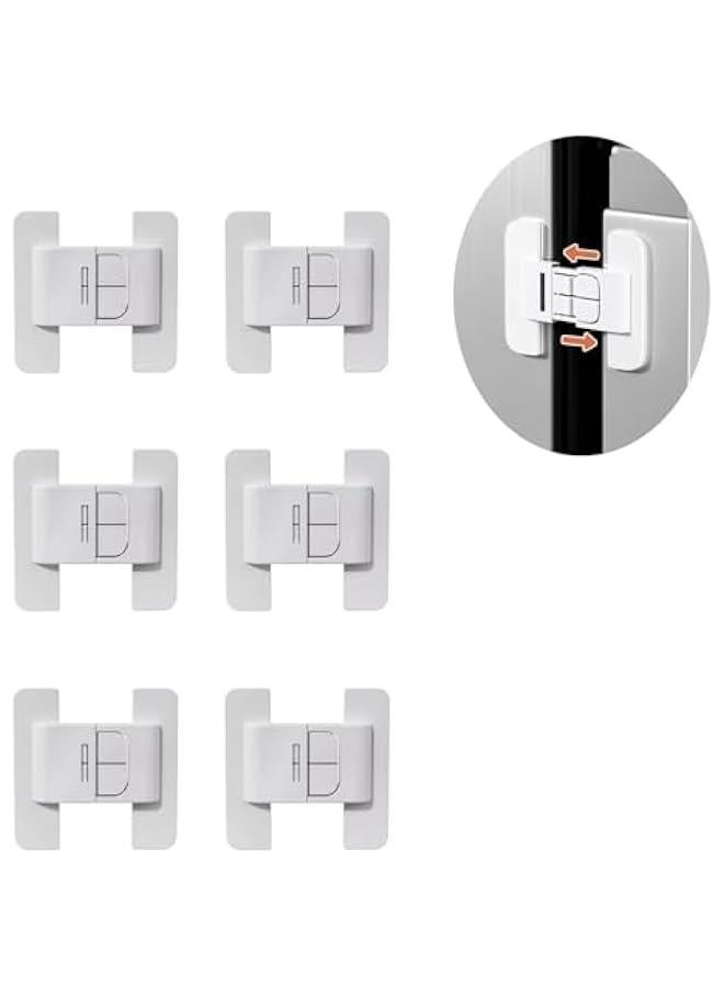 Gonice Fridge Locks,Child Proof Refrigerator Lock,Child Safety Cupboard Door Locks with Strong Adhesive,for Fridge,Cabinets,Drawers and Dishwasher(6 Pieces) - Image 1