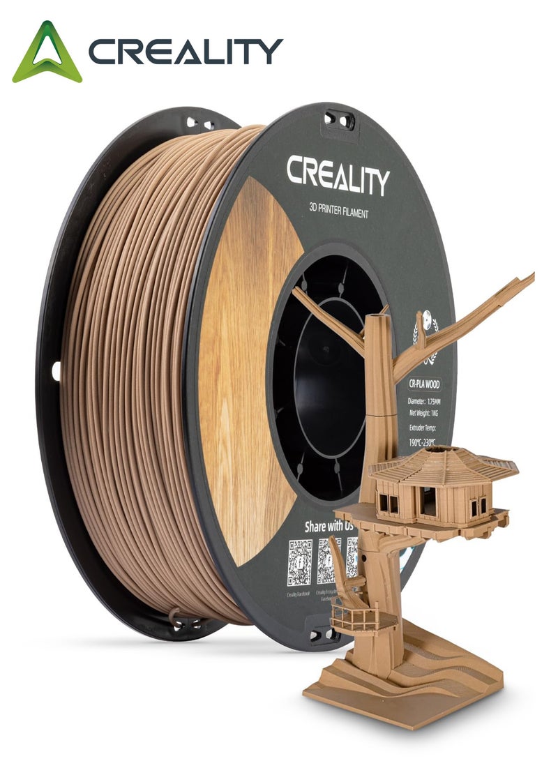 Creality 3D Official CR-PLA Wood Filament 1.75mm 3D Printer Filament, 1kg (2.2lb) Neatly Wound Spool, Dimensional Accuracy ±0.03mm, Fit for All FDM Printers (Wood) - Image 1