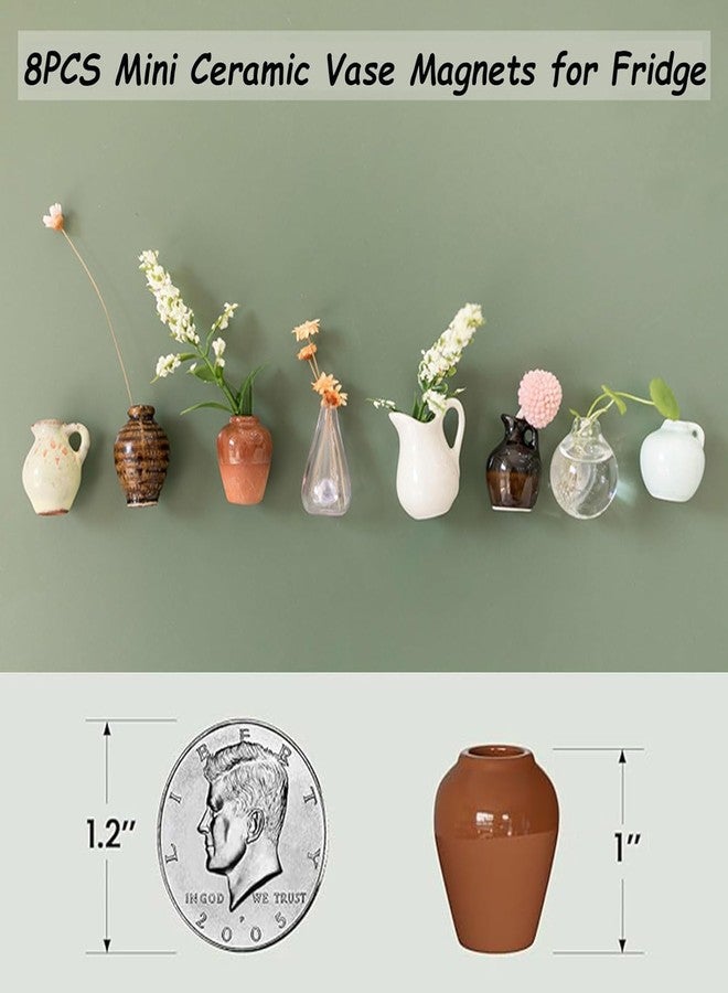 Wisik Enterprise Small Fridge Magnet Vase for Home, Small Strong Magnetic Vase for Fridge of Resin Pots Fridge and Kitchen Accessories Decoration for Notes (8 pcs)(Without Flower) - Image 3