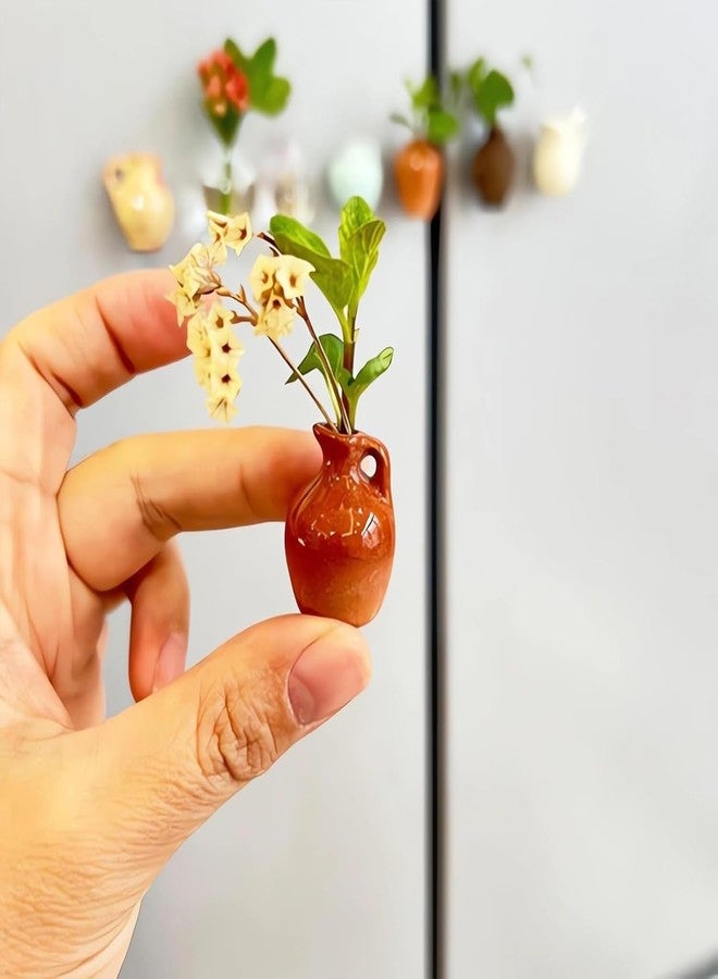 Wisik Enterprise Small Fridge Magnet Vase for Home, Small Strong Magnetic Vase for Fridge of Resin Pots Fridge and Kitchen Accessories Decoration for Notes (8 pcs)(Without Flower) - Image 5