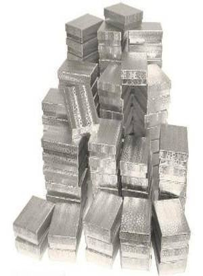 100 pcs Silver Cotton Filled Jewelry Display Gift Boxes( 2" Length x 1 1/2" Width x 1/2" Height )