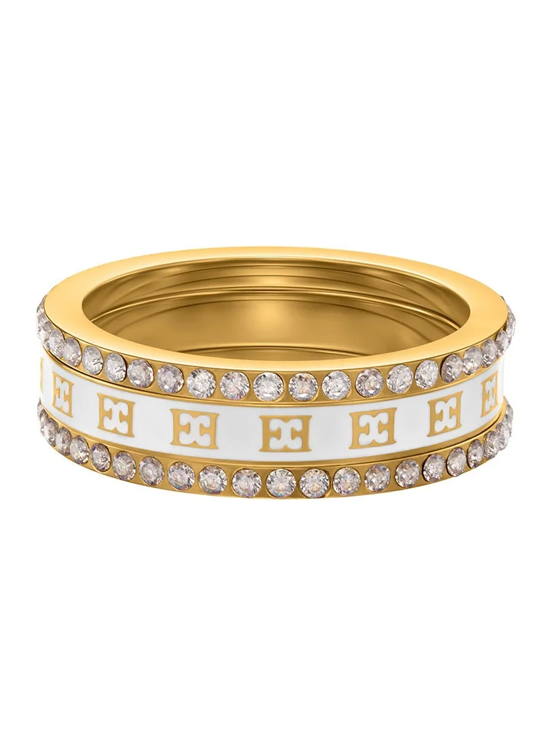 ESCADA Eliza 3-in-1 Ring for Women Mother-of-Pearl and Crystal-Embedded, Signature Logo, Versatile Contemporary Elegance